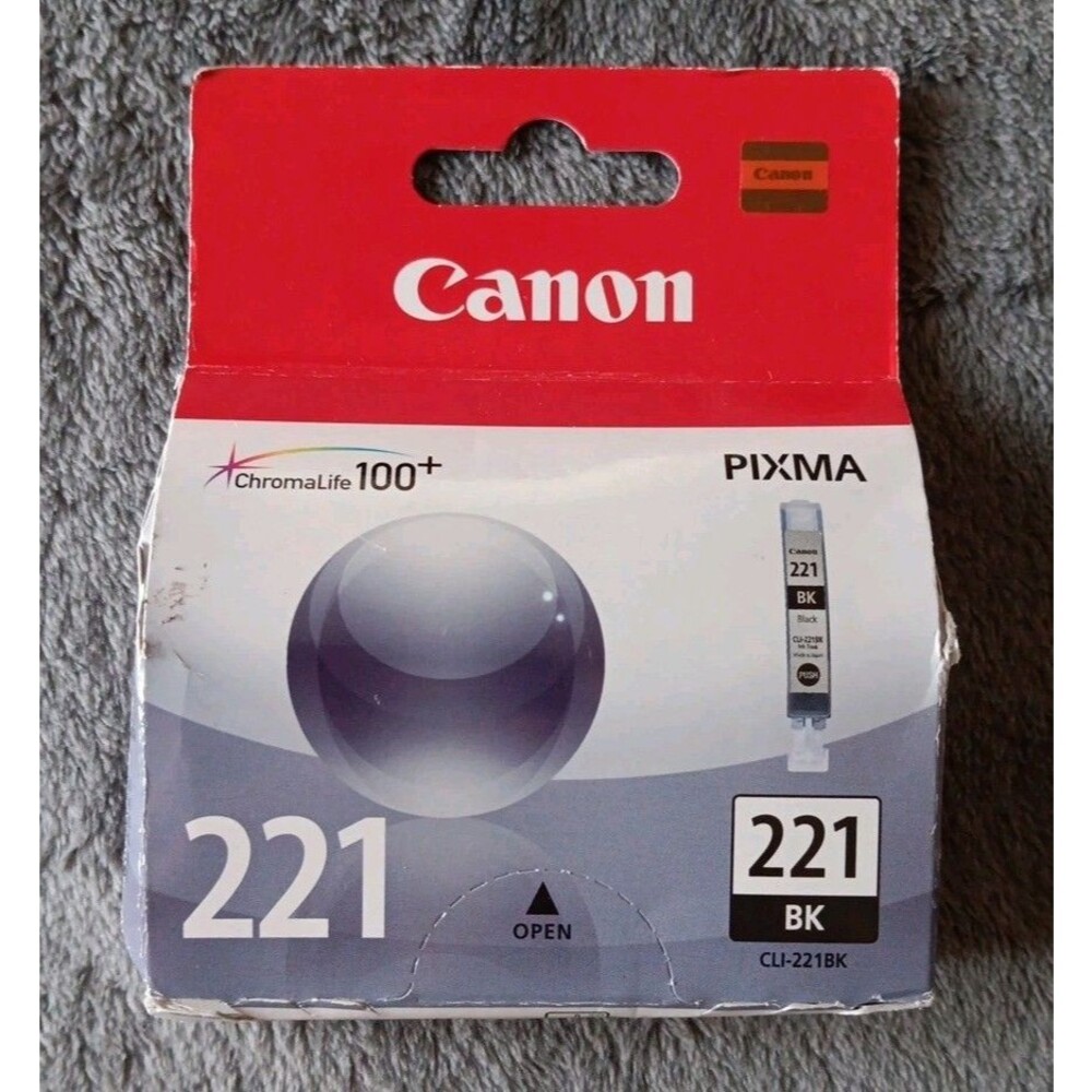 Genuine Canon CLI-221BK ChromaLife 100+ Black Ink Tank